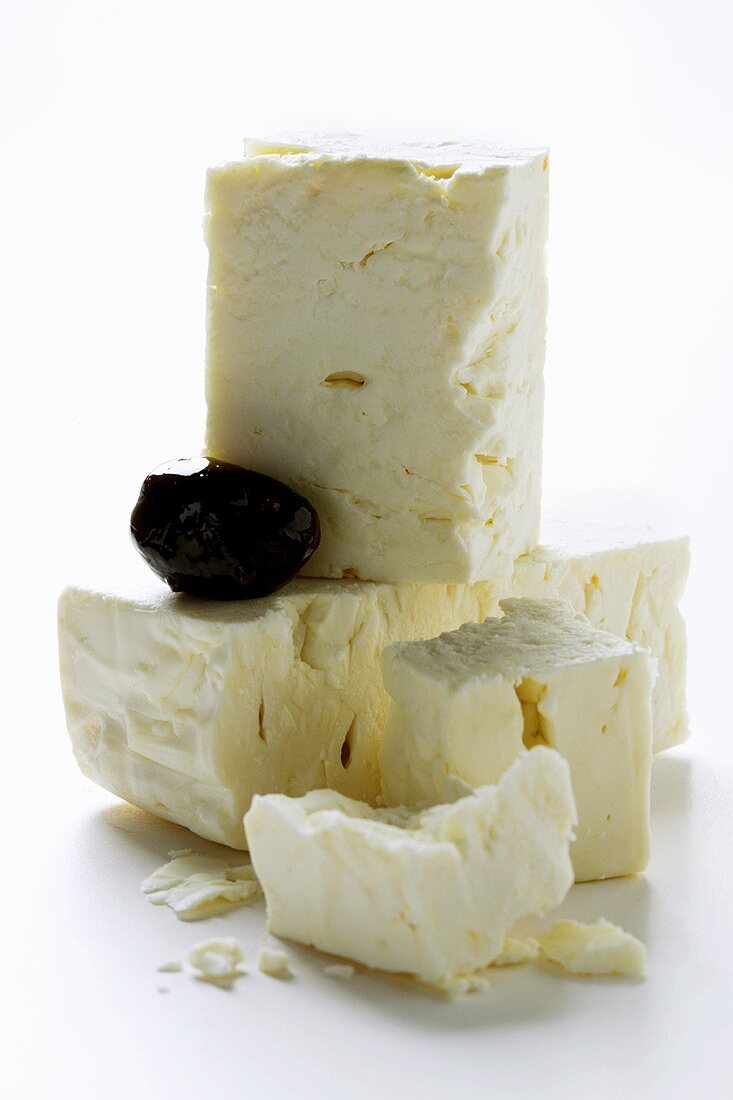 Sheep's cheese (feta) with olive