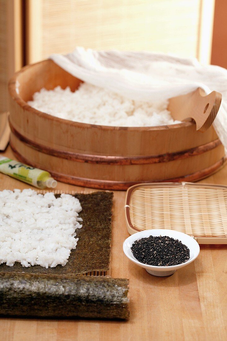 Ingredients for maki-sushi