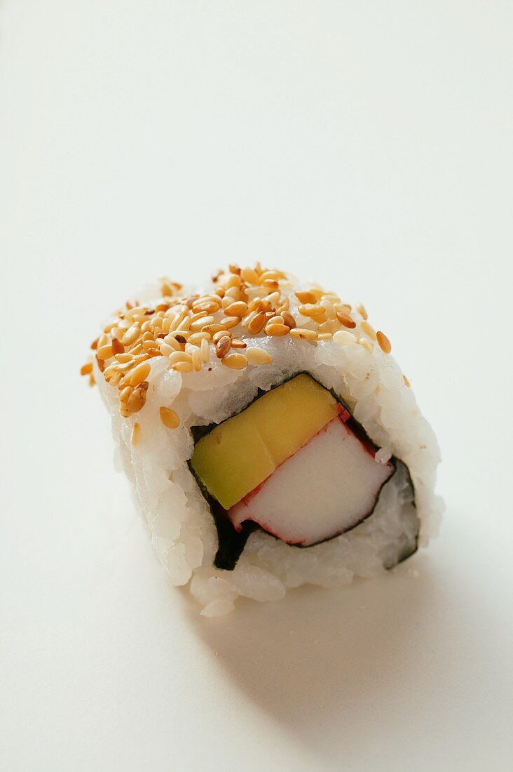 Inside-out roll with avocado