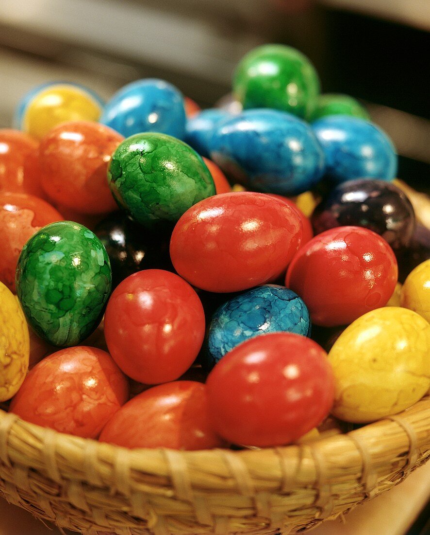 Boiled & coloured eggs