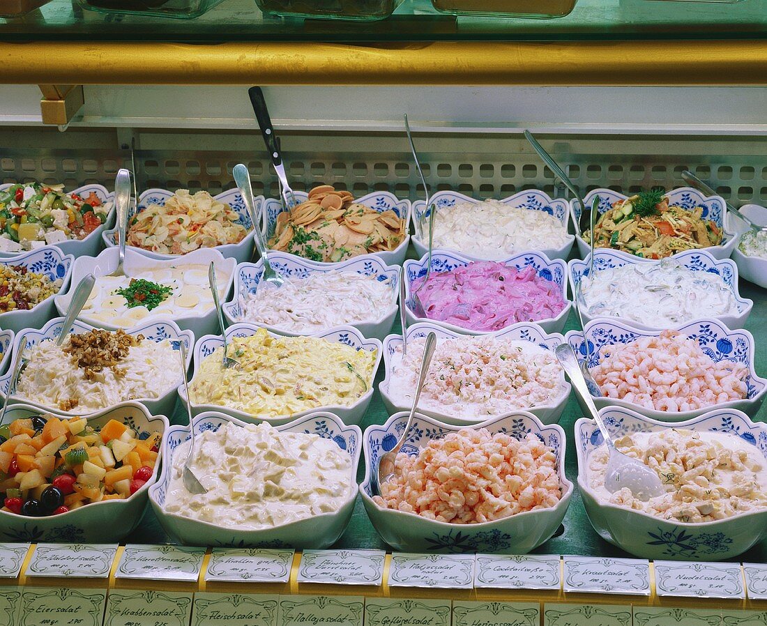 Counter with Fish Salads & Meat Salads