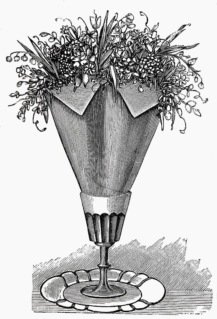 Serviette mit Blumen (Illustration)