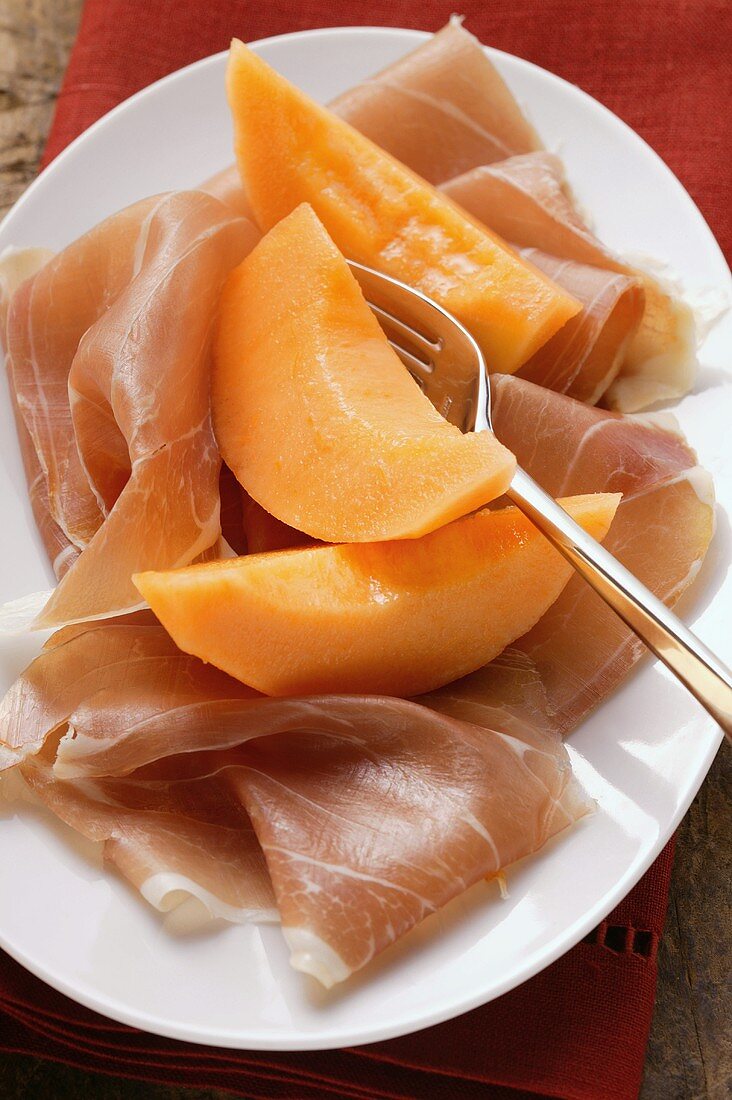 Parma ham with melon