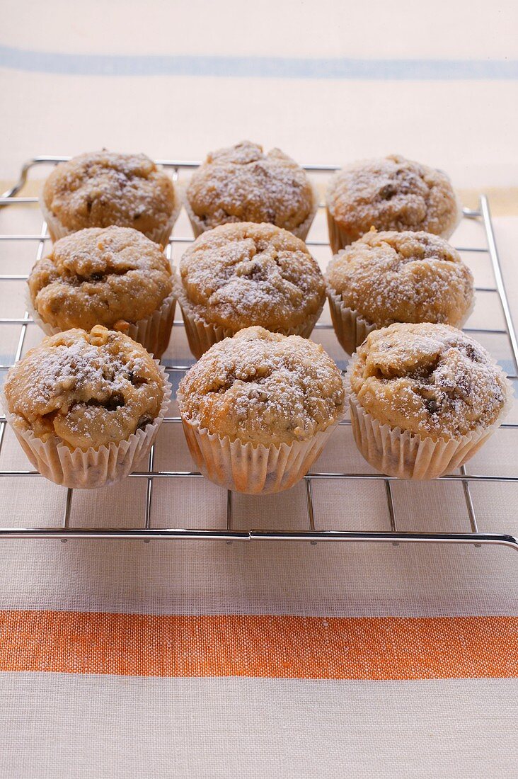 Muffins on cake rack