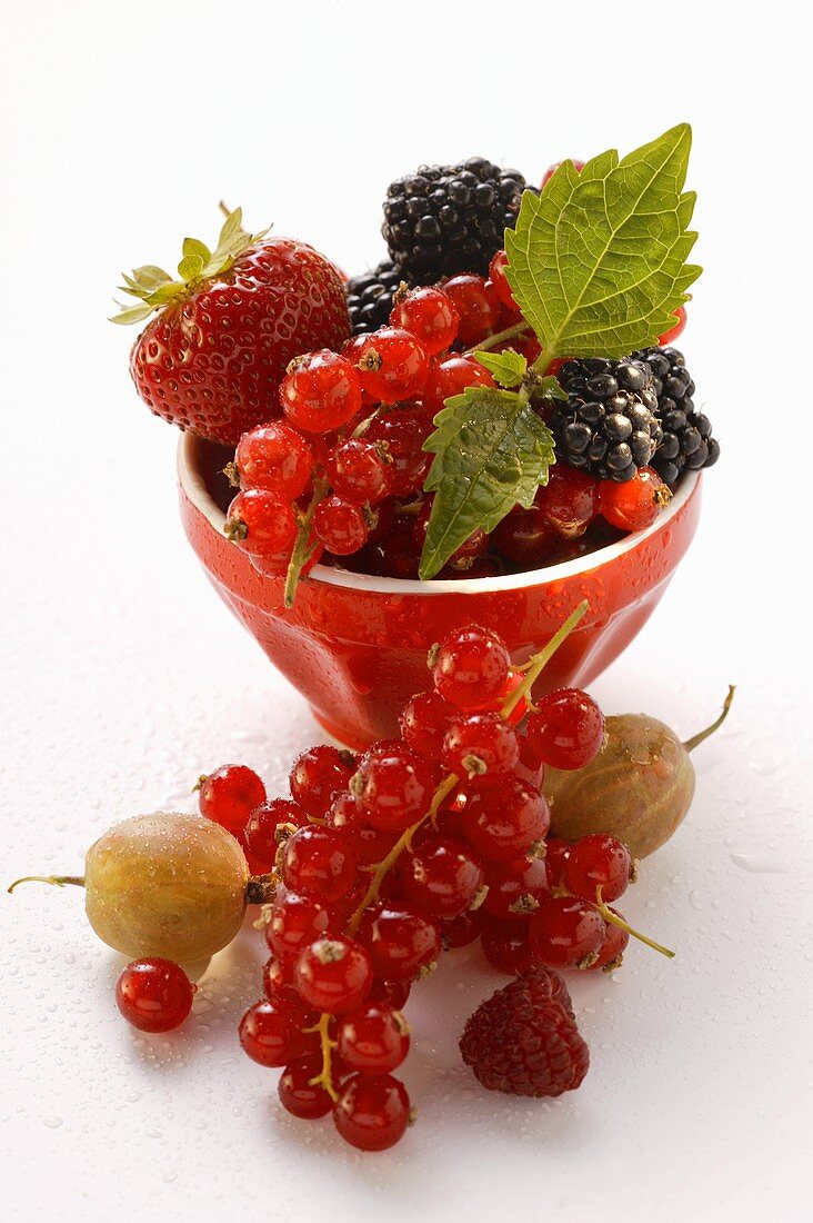 Fresh berries in small bowl