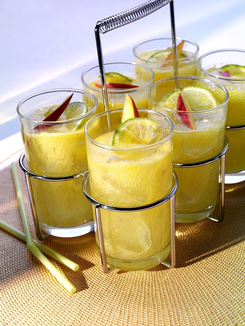 Mango and rum cocktails