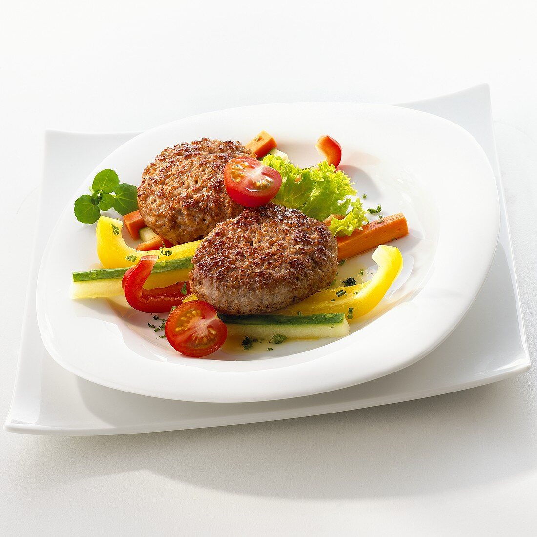 Rissoles with mixed vegetables