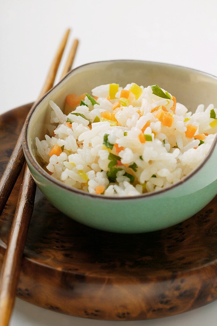 Vegetable rice in small bowl