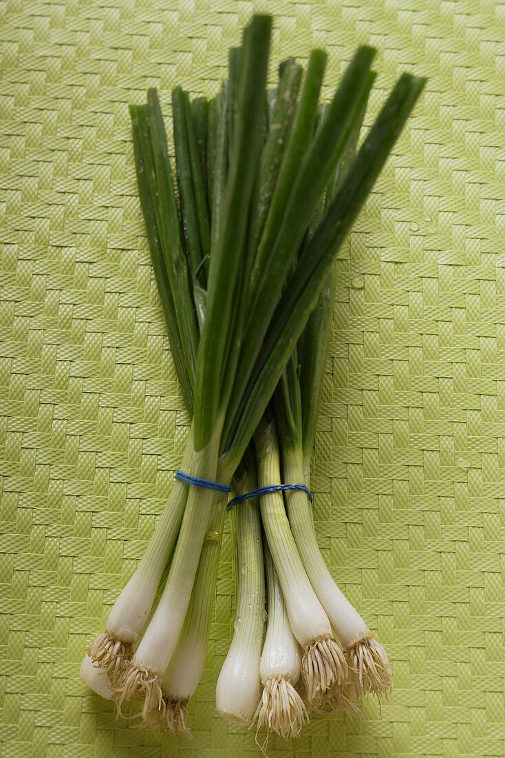 Spring onions, in bunches