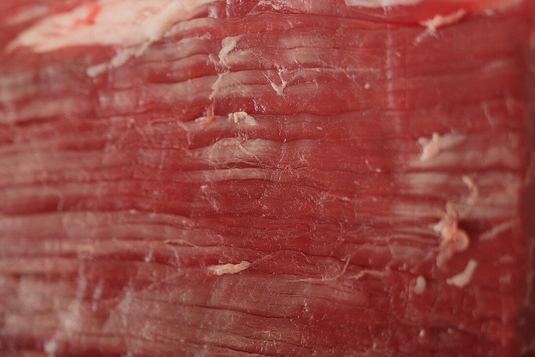 Raw flank steak (detail)