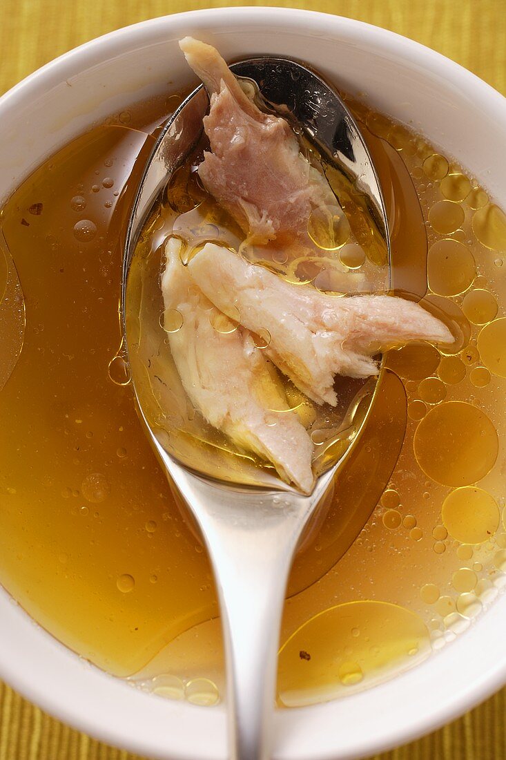 Clear soup with chicken