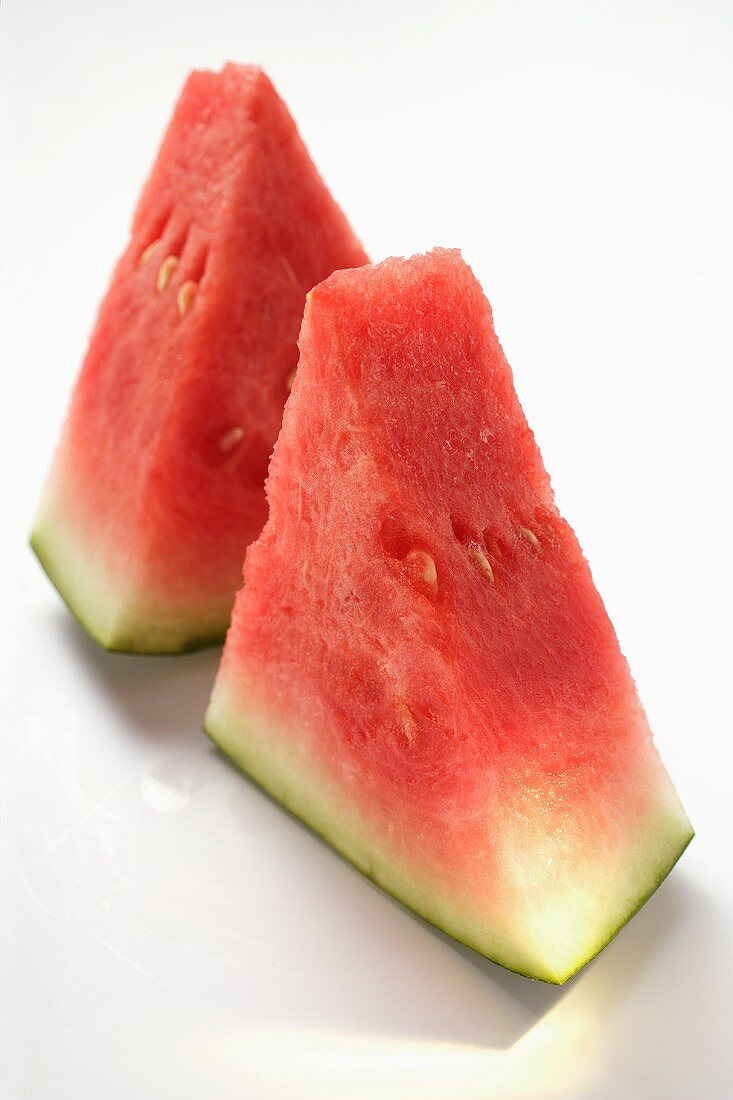 Two watermelon wedges