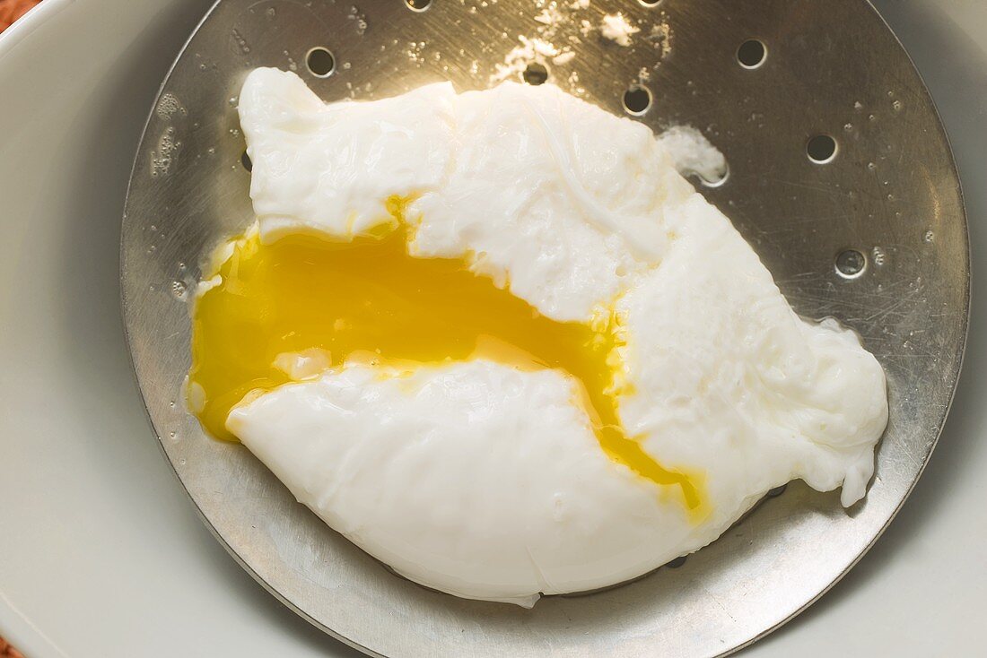 Poached egg on skimmer