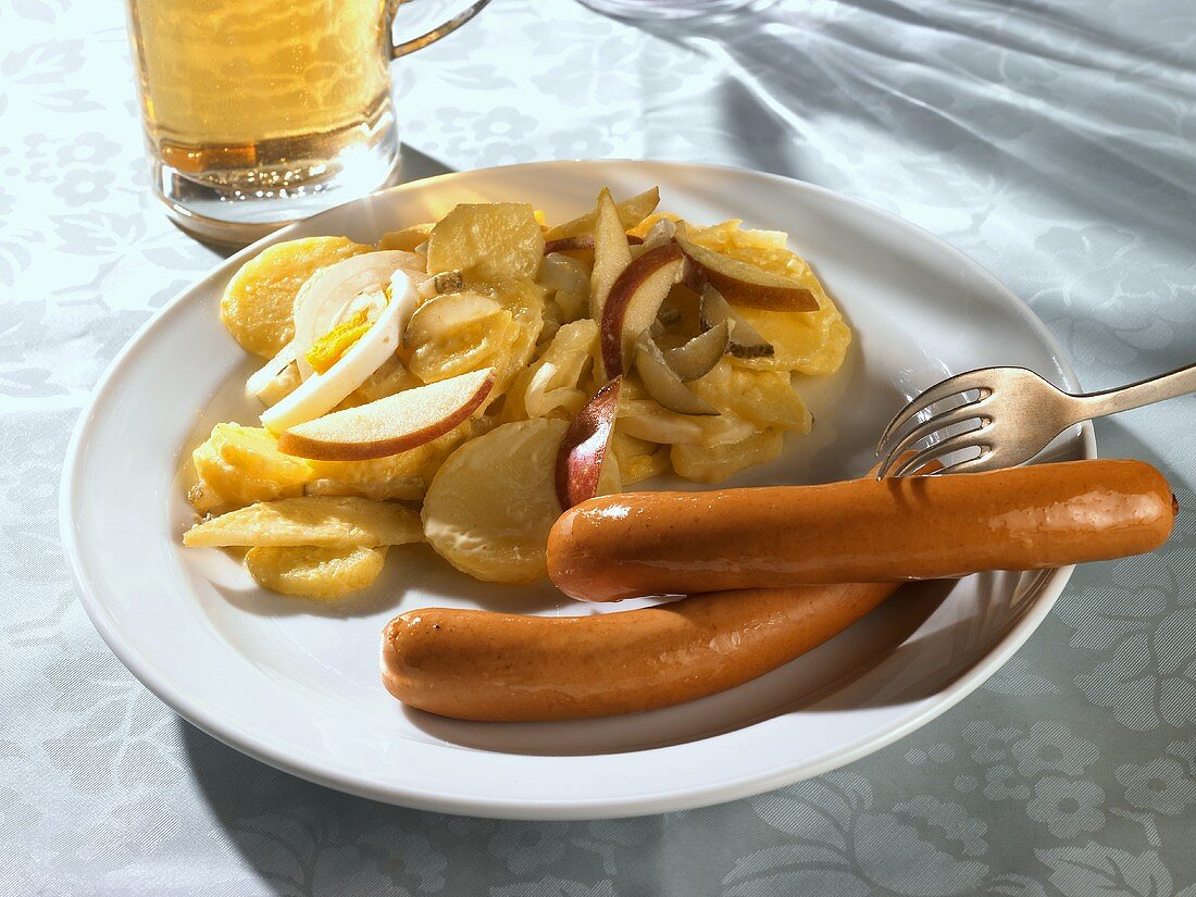 Frankfurters with potato salad