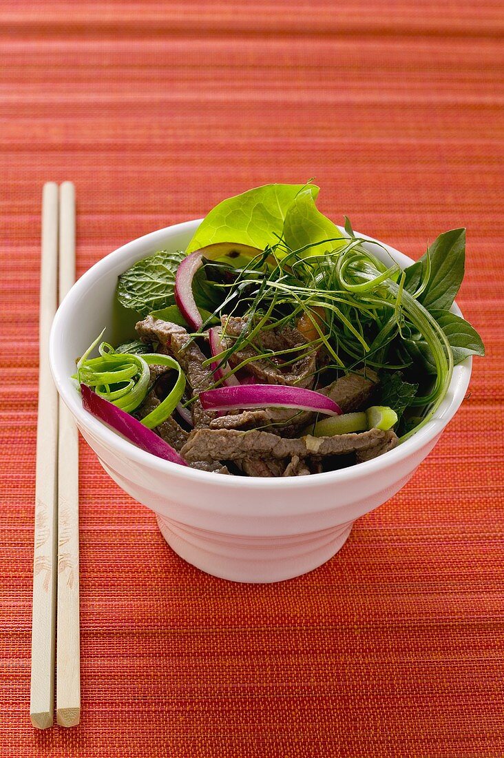 Beef salad with onions (Asia)