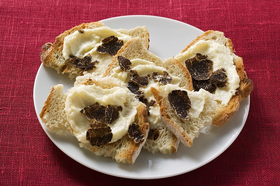 White bread with truffle spread