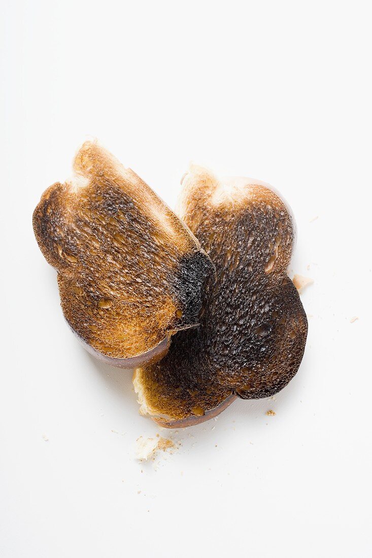 Slices of burnt toast