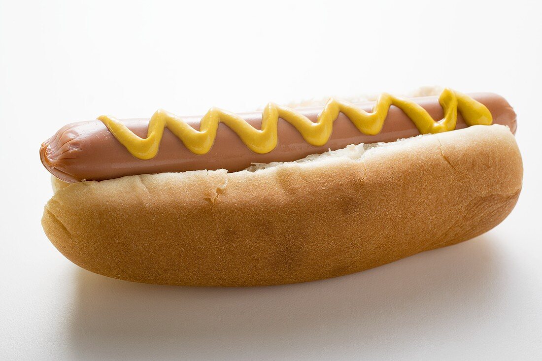 Hot dog with mustard