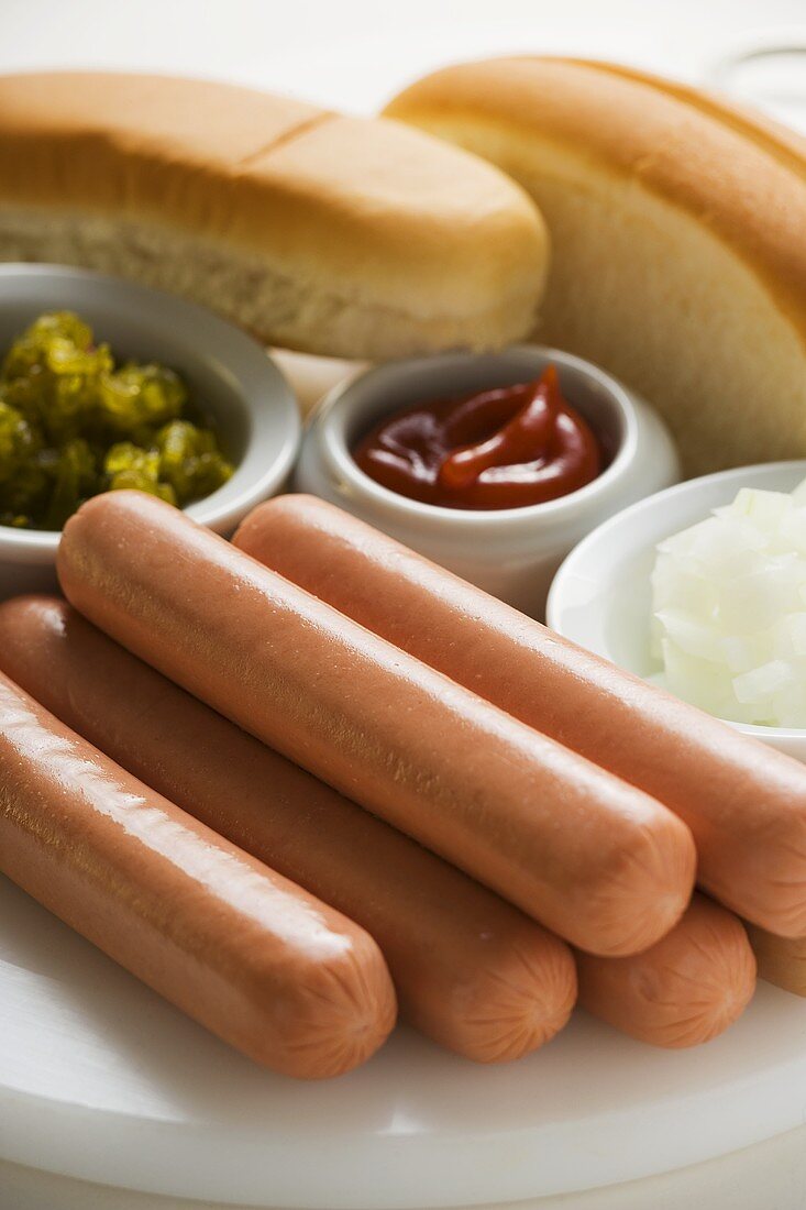 Ingredients for hot dogs