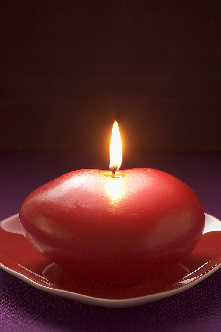 Red candle for Valentine's Day