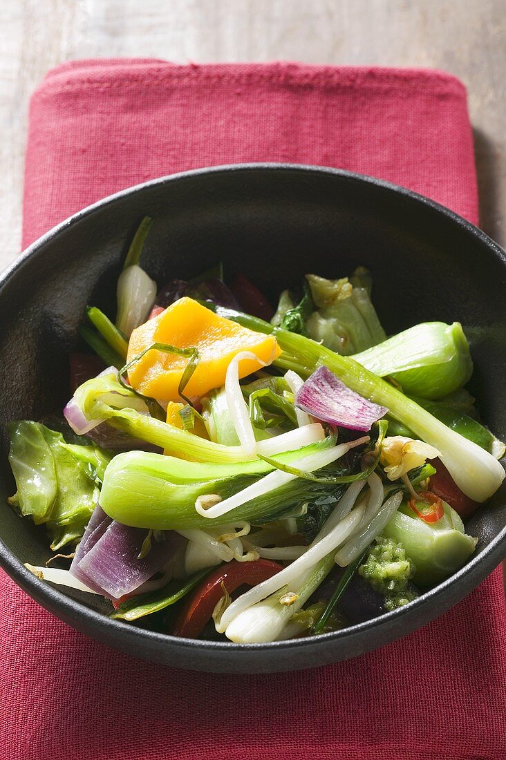 Vegetables in wok