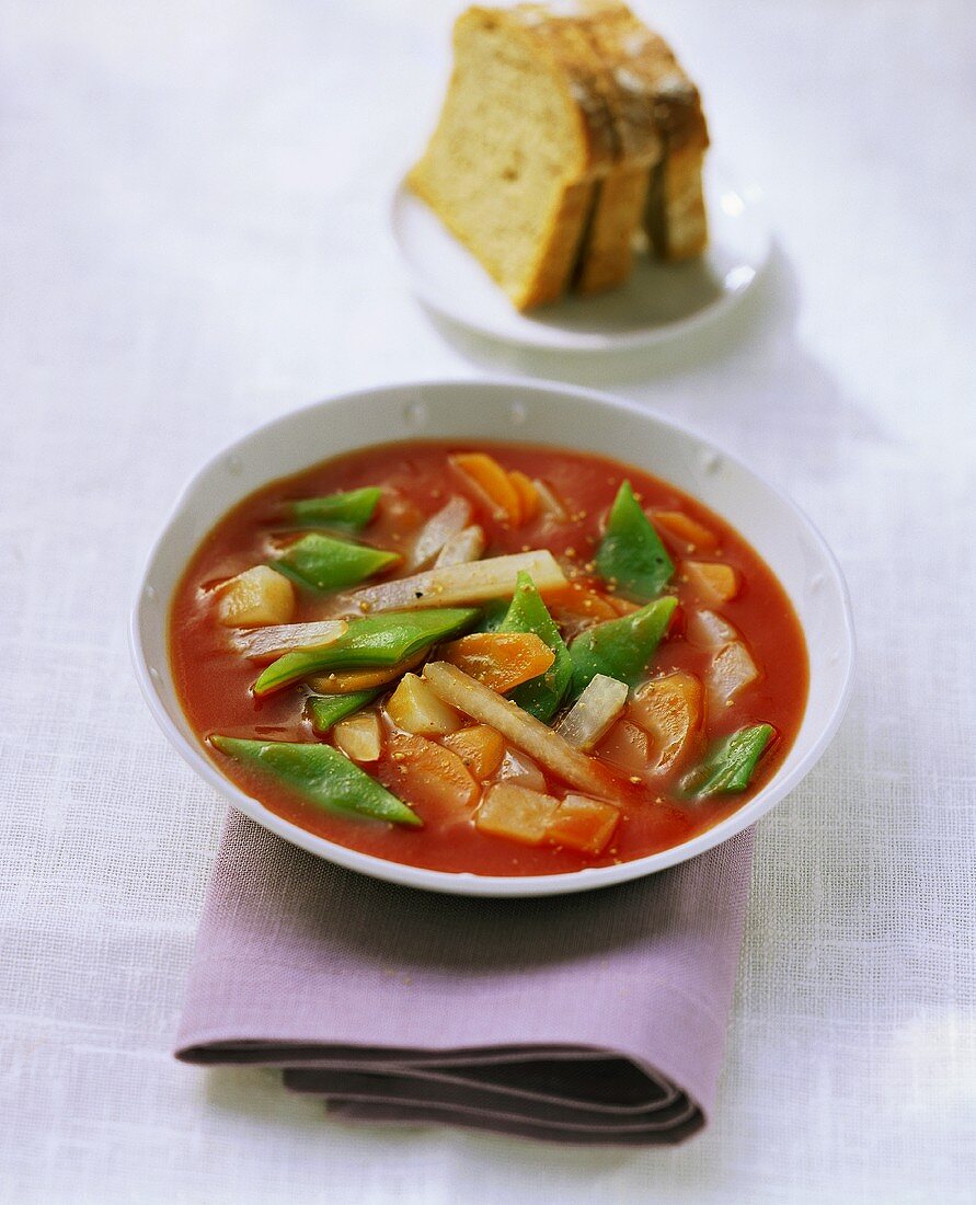 Tomato soup with mixed vegetables