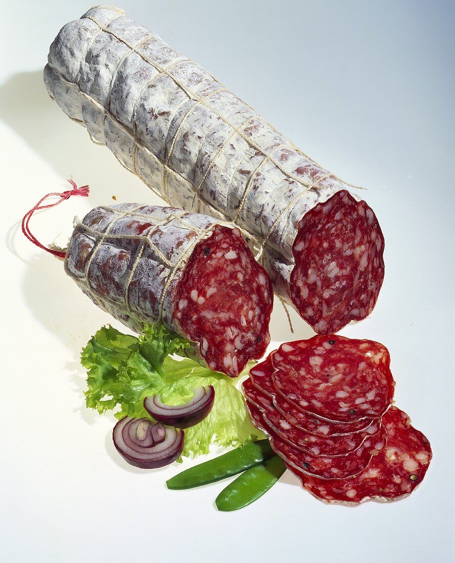 French salami, slices cut