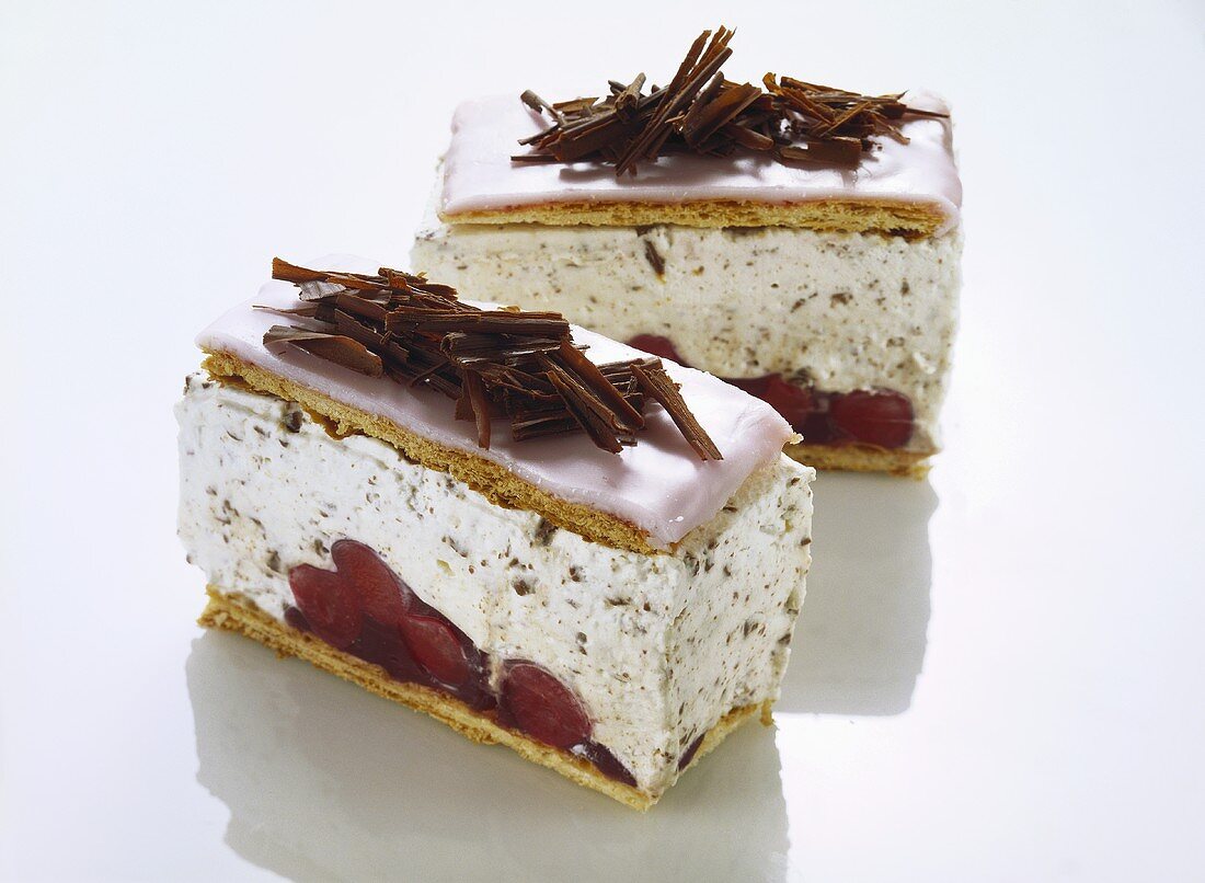 Cherry slices, in the style of Dutch cherry gateau