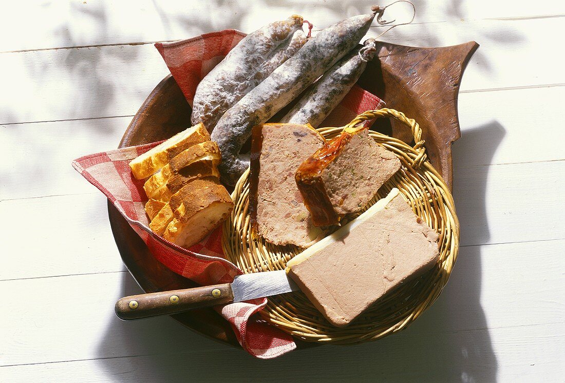 French sausages and pâtés