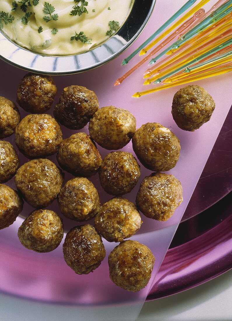 Almond meatballs with mayonnaise