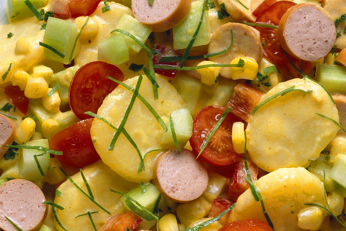 Kartoffelsalat mit Curry