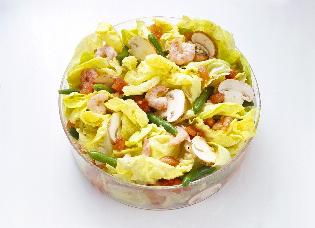 Lettuce with Shrimp and Mushrooms