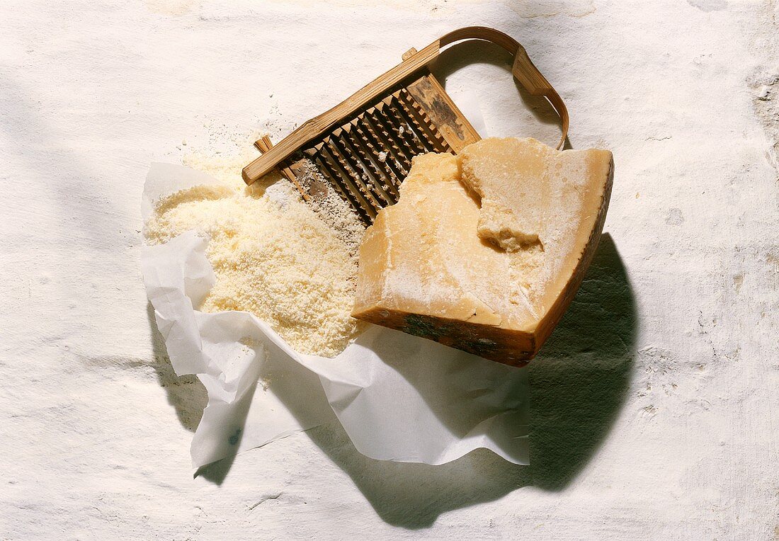 A Piece of Parmesan with Grater