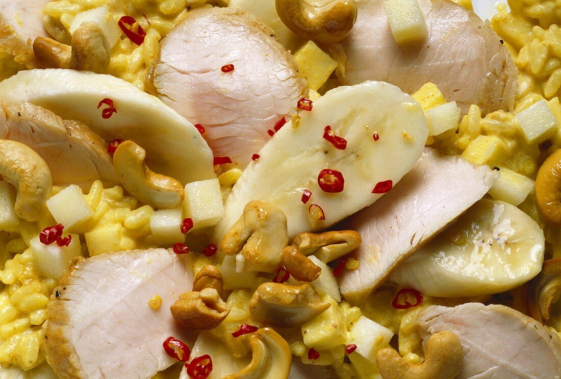 Rice Salad with Banana & Turkey Meat