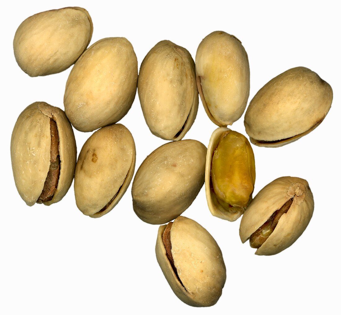 Several pistachios