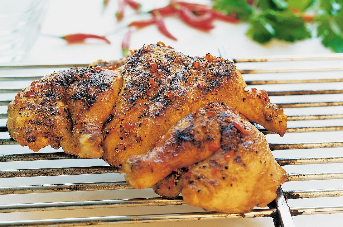 Barbecued chicken with spicy seasoning
