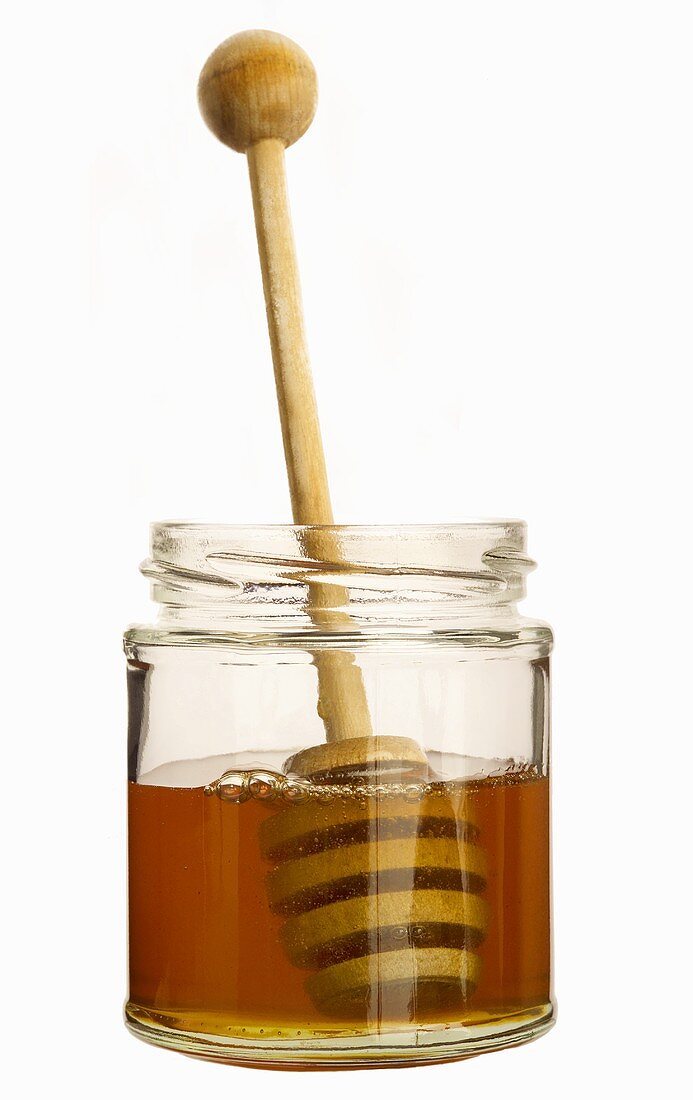 Honey jar with honey dipper