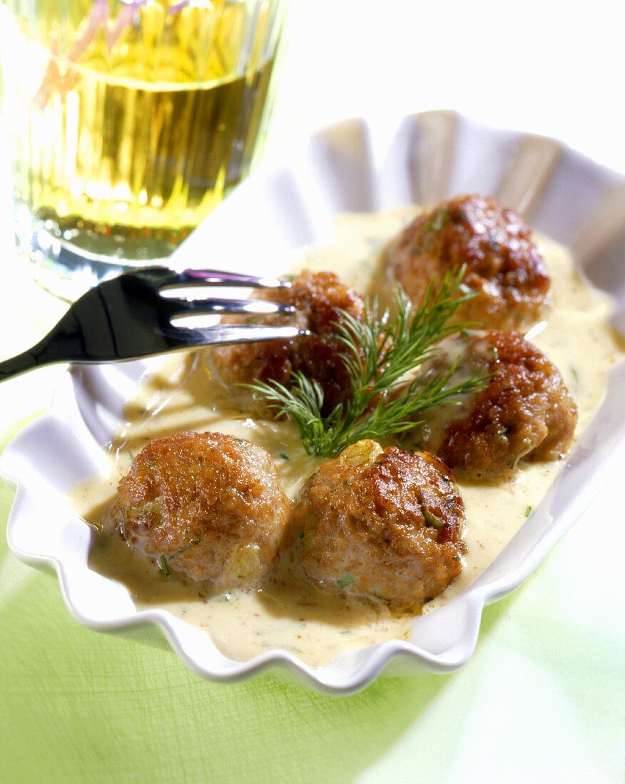 Meatballs in mustard sauce