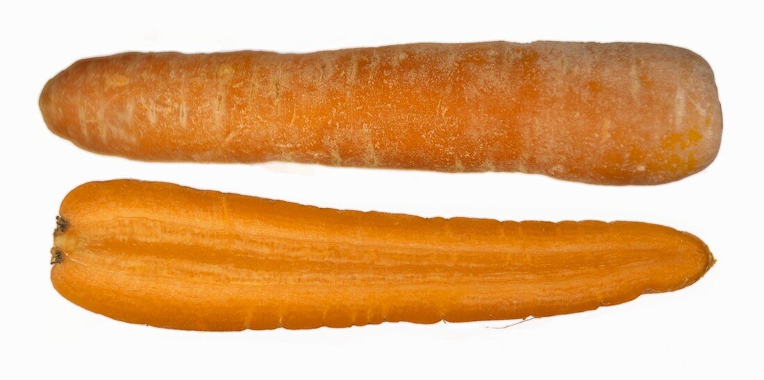 One whole and one half organic carrot