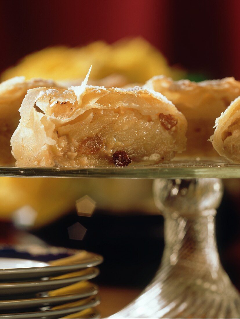 Pieces of Viennese apple Strudel