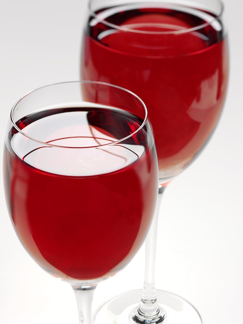 Two glasses of red wine