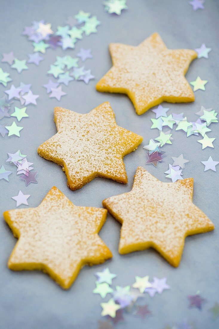 Four star-shaped biscuits