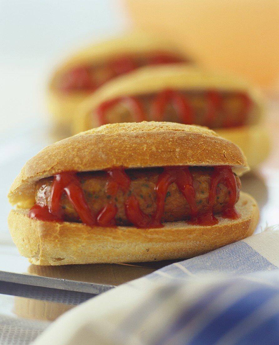 Hotdog with ketchup
