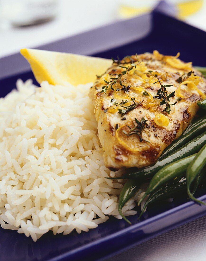Lemon and thyme chicken with rice