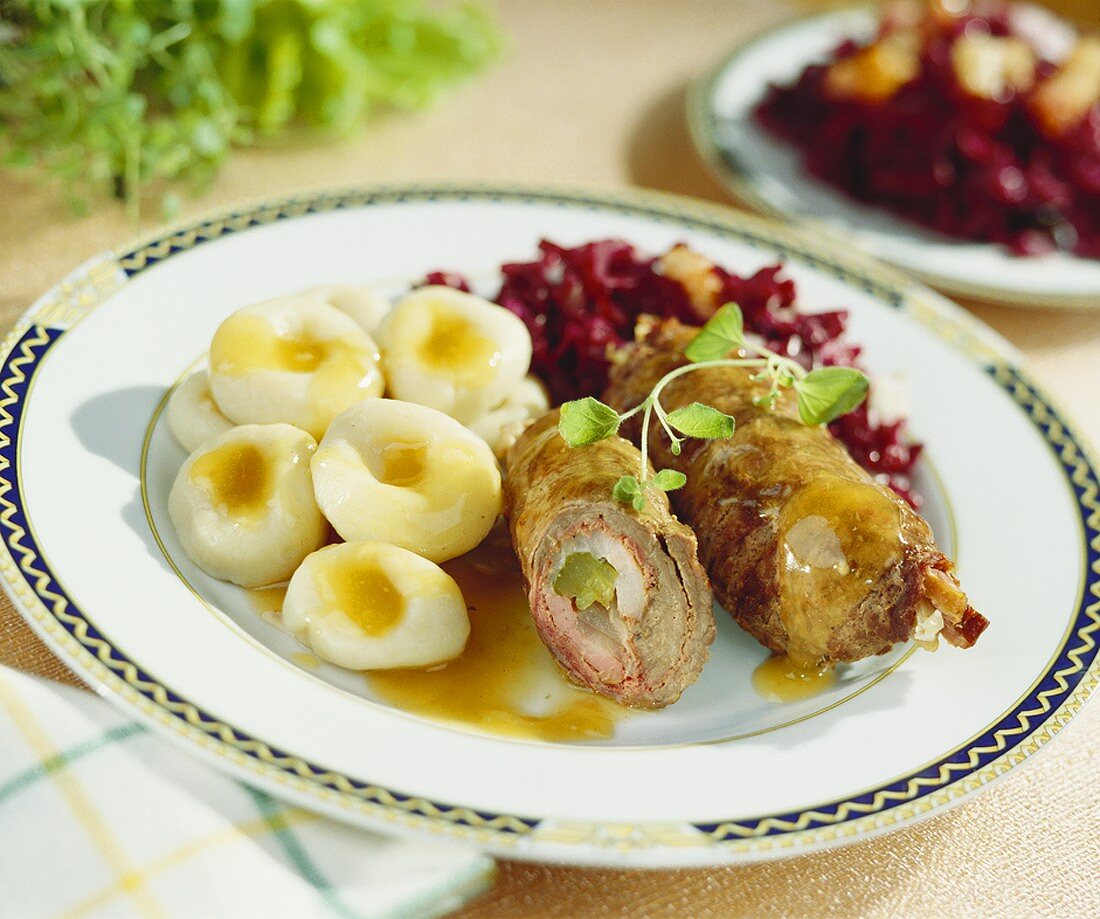 Beef roulade with Silesian dumplings