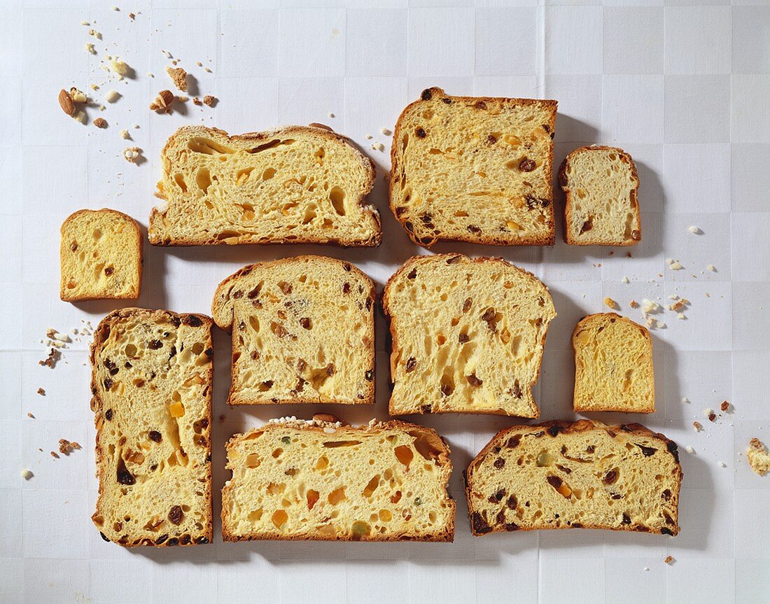 Slices of panettone