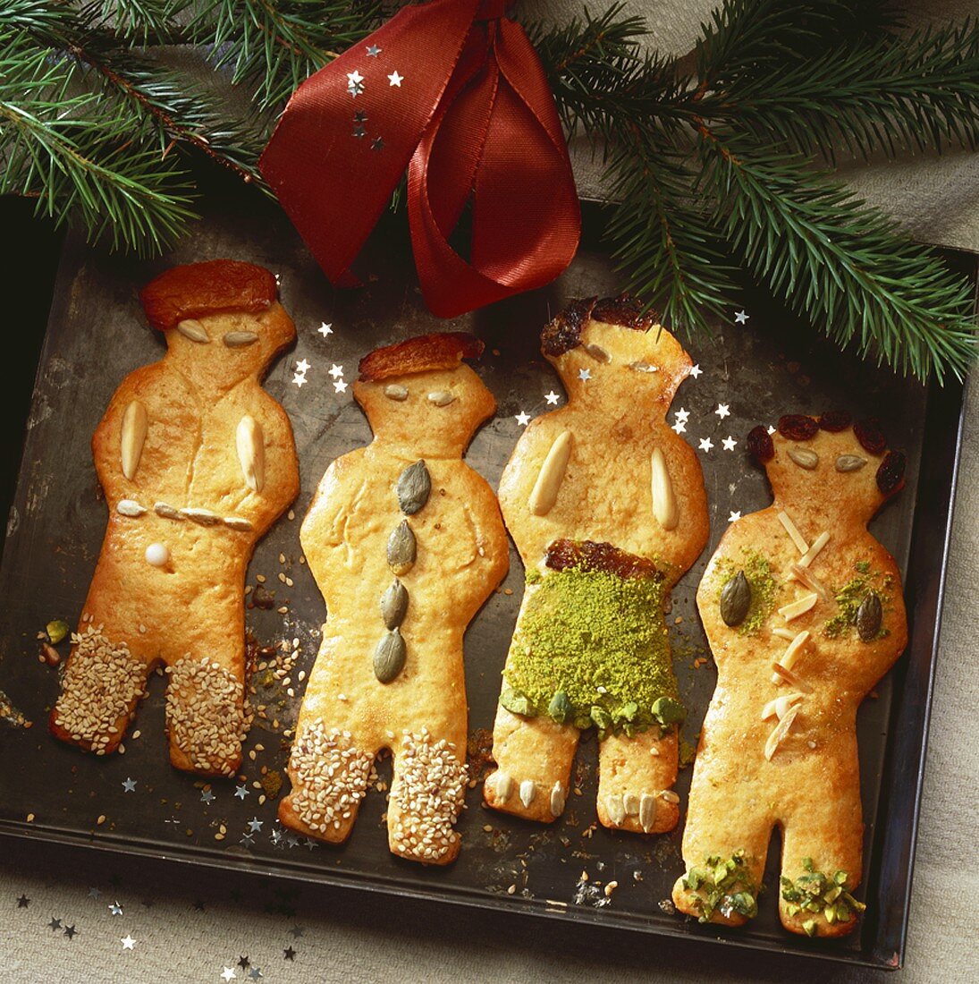 Saxon gingerbread men on a baking tray