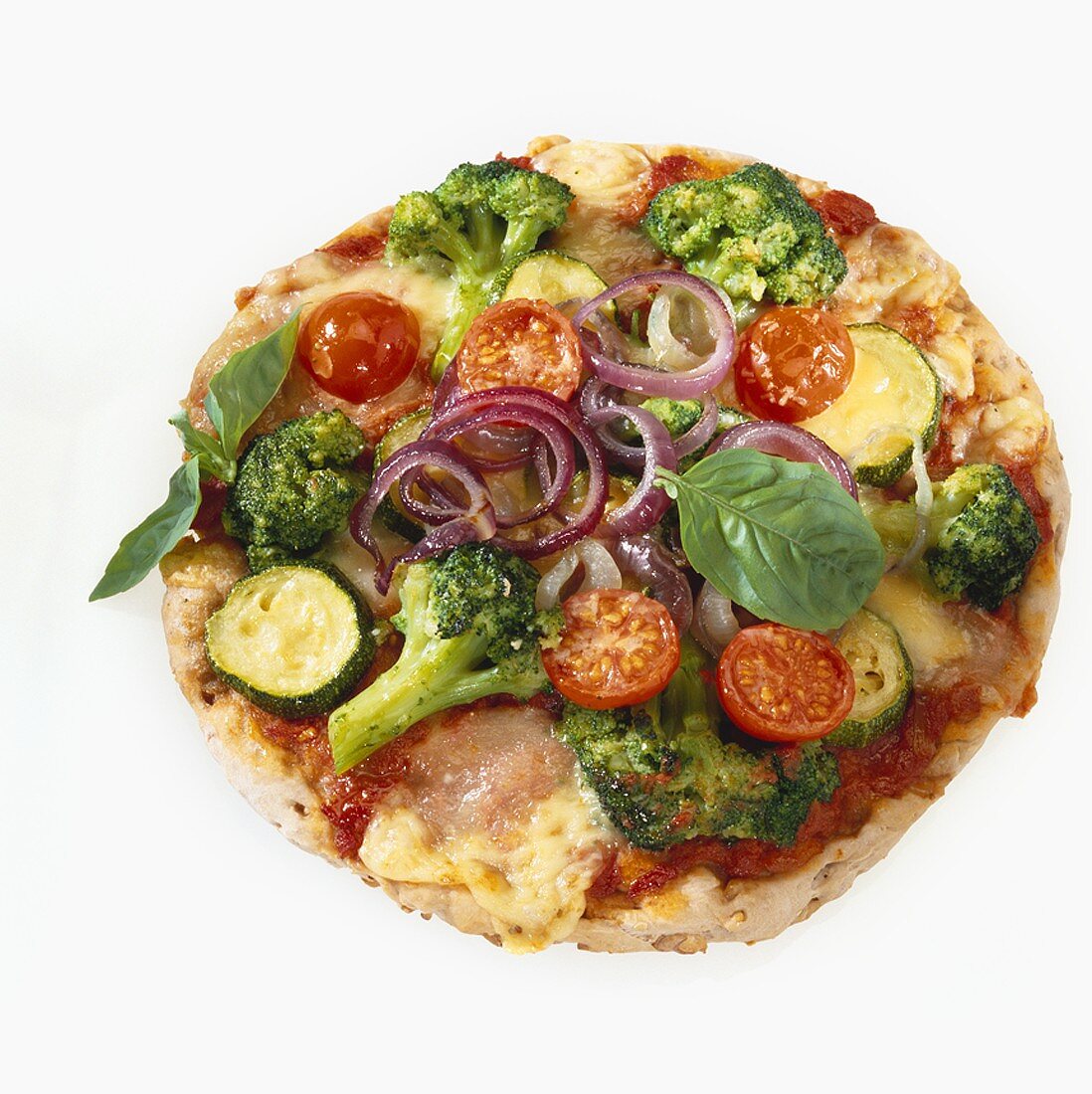 A vegetable pizza