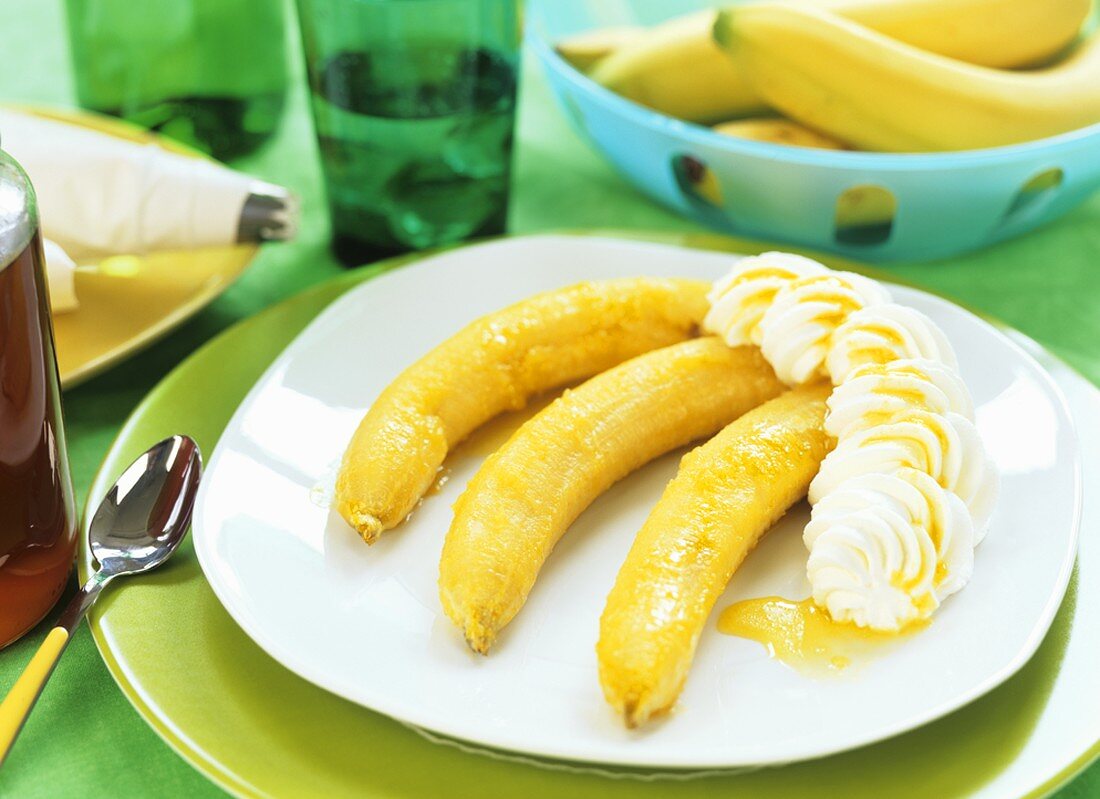 Bananen mit Honig und Rum