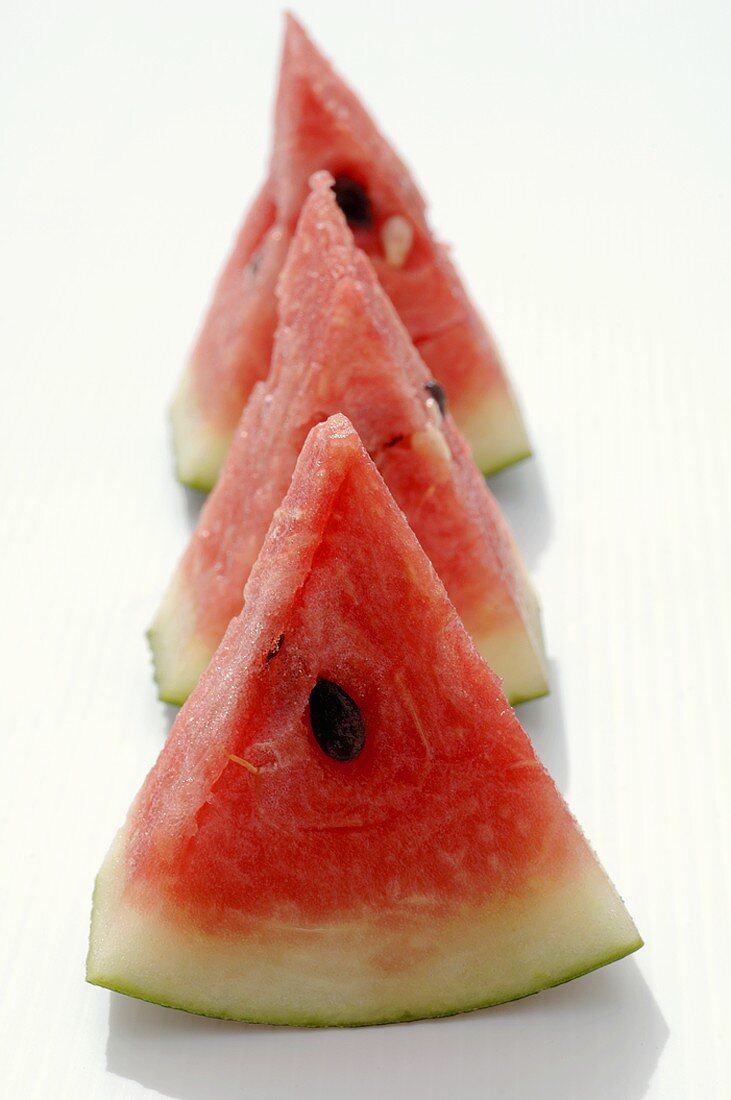 Three pieces of watermelon